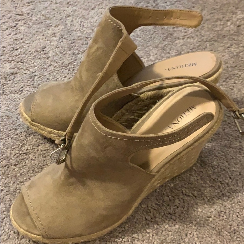 Tan wedge sandals